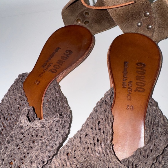 CYDWOQ North Elegant Brown Woven Sandals 38 - Picture 9 of 10